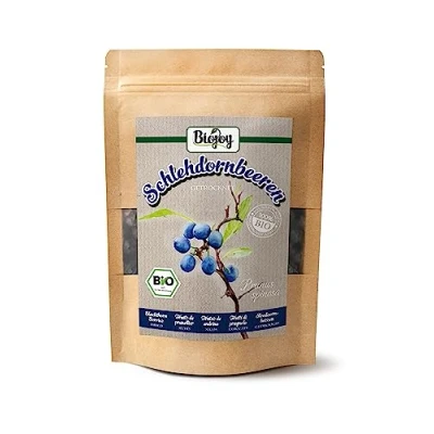 Afbeelding van Biojoy BIO Sleedoornbessen, gedroogd en geheel (250 g), ideaal voor Thee (Prunus spinosa)
