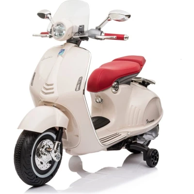 Afbeelding van Vespa elektrische kinderauto vanaf 18 maanden, kindermotor elektrisch, voertuigen 1x35W, 3km/h (Wit)