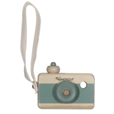 Afbeelding van Kindsgut Houten camera, speelgoed, hout, speelgoed voor peuters, mooi cadeau in subtiele kleuren speelplezier, hoogwaardig en milieuvriendelijk materiaal, aquamarijn