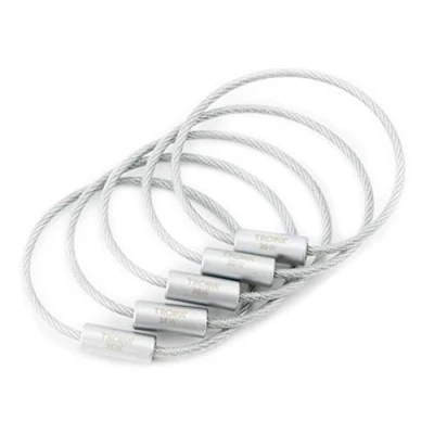 Afbeelding van TROIKA Basisset, 99Z203, TB 99Z203 5 draadlussen voor verschillende diersleutelhangers en Emily + Valerie, 14,5 cm lang, mat, zilver, origineel TROIKA, 6 Drahtkabel