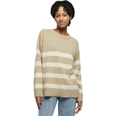 Afbeelding van Urban Classics Striped CREW Trui, Dames, Maat: Large, Wetsand sand