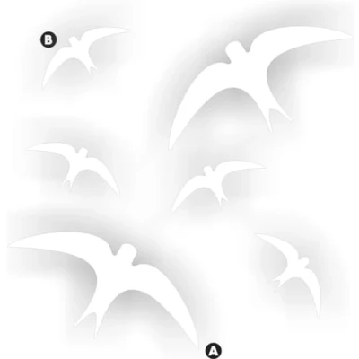Afbeelding van Zwaluw raamstickers set 6 vogel stickers kleur wit (S)