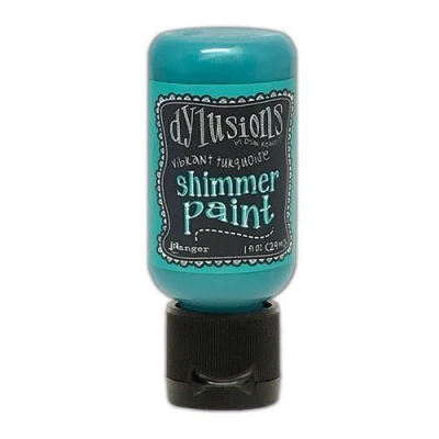 Afbeelding van Ranger Dylusions Shimmer Paint Flip Cap Bottle Vibrant Turquoise DYU81487 Dyan Reaveley (07 22)