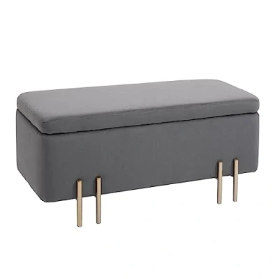 Afbeelding van HOMCOM Zitbanj elegante gepolsterde bank met opbergruimte kist 838 024