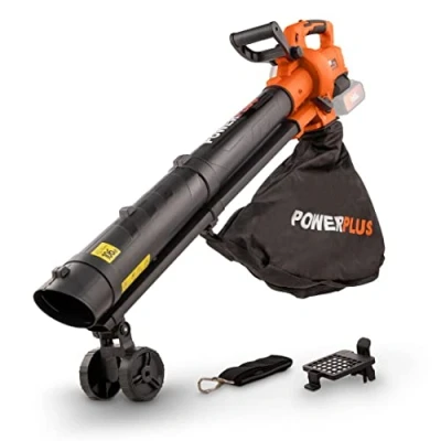 Afbeelding van Powerplus Dual Power Draadloze Bladblazer POWDPG75270 op Batterij van 40 V, 3 in 1: versnipperen, blazen en zuigen, maximale luchtsnelheid 210 km/u, zonder Oplader