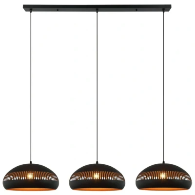 Afbeelding van Hanglamp Duomo Zwart Goud 3 Lichts E27