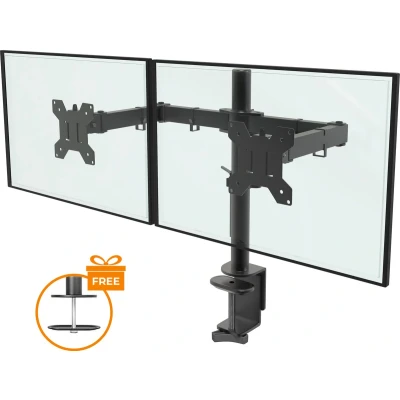 Afbeelding van Douxe DXM2 Dubbele Monitor arm Beugel voor 13 27 Inch draai en kantelbare zwenkbaar zwart