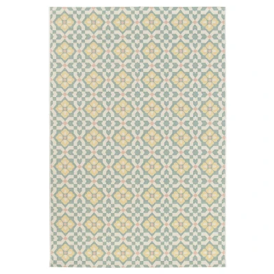 Afbeelding van Buitenkleed Bubbly Tulip Turquoise/geel 160x230 Cm