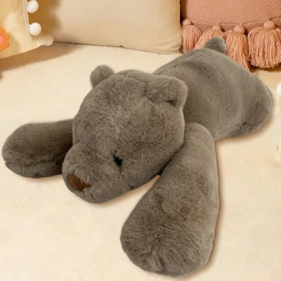 Afbeelding van 60 CM Verzwaarde Knuffeldier 1,5 KG Gewicht Sensorisch Speelgoed voor Autisme Kan Gebruikt Worden als Alledaags Kussen Verjaardagscadeau (Bruine Beer)