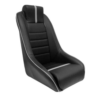 Afbeelding van AutoStyle Sportstoel &#039;Classic RS&#039; Zwart/Grijs Kunstleder Vaste rugleuning + Geïntegreerde hoofdsteun incl. sledes