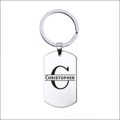 Afbeelding van Sleutelhanger RVS Met Naam Christopher