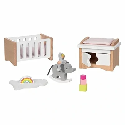 Afbeelding van Goki Houten poppenhuis accessoires Kinder kamer