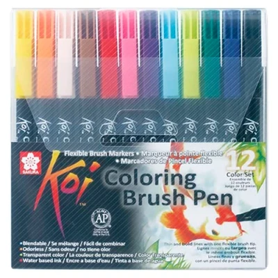 Afbeelding van Sakura Koi brushpen Coloring Brush Pen, etui van 12 stuks in geassorte