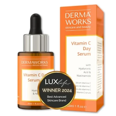 Afbeelding van DERMAWORKS 20% Vitamine C Serum voor Gezicht met Hyaluronzuur en Niacinamide Huidverhelderend Anti aging rimpel Huidverzorging 30ml