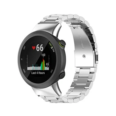 Afbeelding van Yikamosi Compatibel met Garmin Forerunner 45 Bandje,Snelle Release Roestvrij Staal Metaal Adjustable Vervangende Bandje voor 45/Forerunner 45S/Swim 2,Zilver