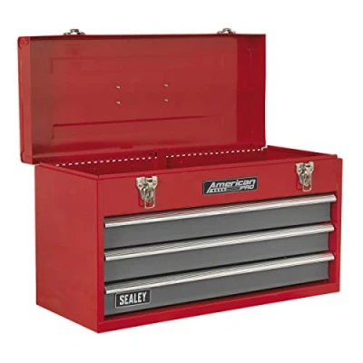 Afbeelding van Sealey AP9243BB Coffre à outils transportable avec 3 tiroirs roulement billes Rouge/gris