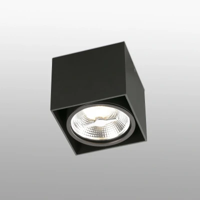Afbeelding van Faro Lighting Tecto 1 Light Square Surface Mounted Downlight Zwart
