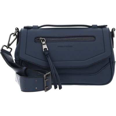 Afbeelding van FREDsBRUDER Leren Schoudertas Bestie Flap Crossbody Bag Dusty Blue Blauwgrijs