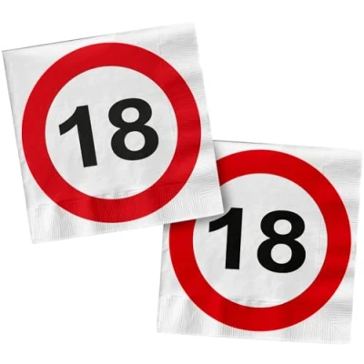 Afbeelding van Folat Servetten Verkeersbord 18 33 x cm 20 stuks