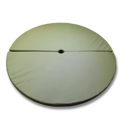 Afbeelding van FORTISLINE Pole Dance mat olijfgroen beschermmat valmat dansmat 2 delig training Ø 120 x 10 cm fitnessstang antislip ruimtebesparend trainingsbescherming Lifestyle Poledance