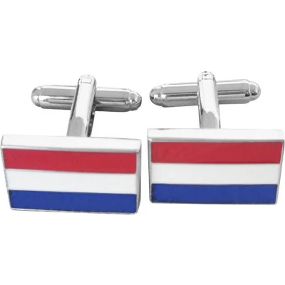 Afbeelding van Amanto Manchetknopen Codey 316L Staal Nederlandse Vlag 14x20mm