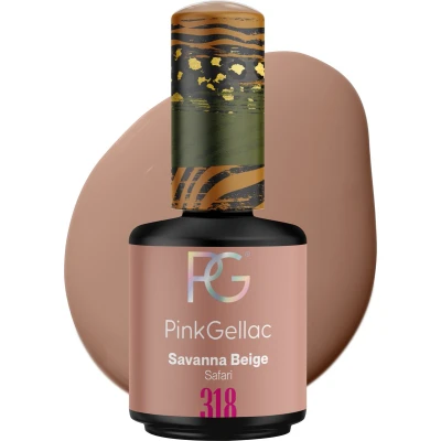 Afbeelding van Pink Gellac 318 Savanna Beige Gel Lak 15ml Gellak Nagellak Gelnagels Producten Glanzende Nails