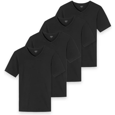 Afbeelding van uncover by Schiesser Kurzarm 4ER PACK Basic Hemd, Heren, Maat: 3XL, Schwarz