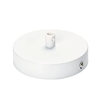 Afbeelding van Baldakijn afdekking (Ø 100 mm), hoogte 24 mm, plafondbaldakijn voor hanglamp, metaal, wit