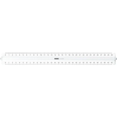 Afbeelding van Brunnen 1049732 Liniaal (voor school en kantoor, 30 cm, glashelder, met handgreep, geschikt voor links rechtshandigen)
