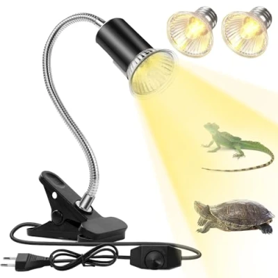 Afbeelding van mizikuu Schildpad Warmtelamp, 50 W, reptielen, terrariumlamp, UVA/UVB, warmtespotlamp met clip, E27 warmtestraler, aquarium, dieren, voor schildpad, hagedis, slang, spin, amfibieën