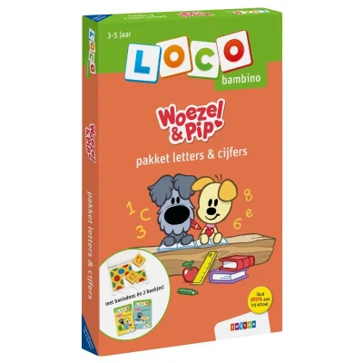 Afbeelding van Loco Woezel &amp; Pip pakket basisdoos en 2 boekjes letters cijfers (bambino)