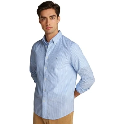 Afbeelding van Tommy Hilfiger Casual hemd lange mouw Blauw Flex Poplin Classic STP RF Shi MW0MW37549/0A7 Maat S