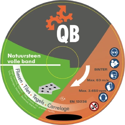 Afbeelding van Diamant zaagblad QB natuursteen volle band Ø200mm asgat 22,2mm slijpschijf