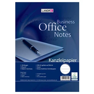 Afbeelding van Kantoorpapier A3/ A4, 10 vel, 80 g, Lin21, houtvrij, gelinieerd, gevouwen