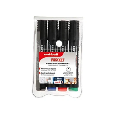 Afbeelding van Uni marker voor flipchart Prockey PM 122, etui met 4 stuks, geassortee