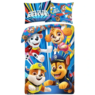 Afbeelding van Paw Patrol dekbedovertrek blauw 140 x 200 cm katoen