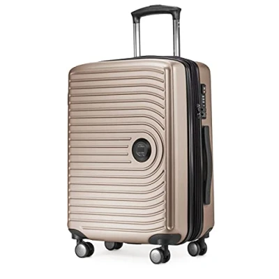 Afbeelding van HAUPTSTADTKOFFER Mitte handbagage 55x40x23, TSA, 4 wielen, reiskoffer, koffer met harde schaal, rolkoffer, handbagagekoffer, Champagne