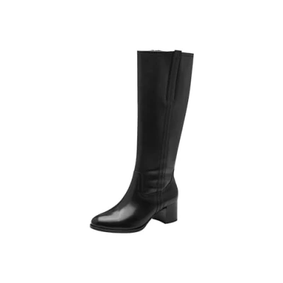 Afbeelding van Tamaris Comfort Hoge dameslaarzen met hak en ritssluiting, elegant, zwart, 37 EU