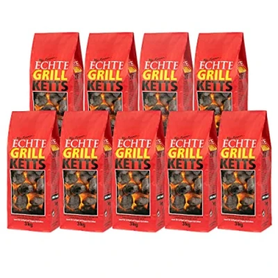 Afbeelding van 27 kg premium grillbriketten, grillketten, 100% Made in Germany, houtskool voor kogel en houtskoolgrill, ideaal Dutch Oven, smoker, briketten, grill,