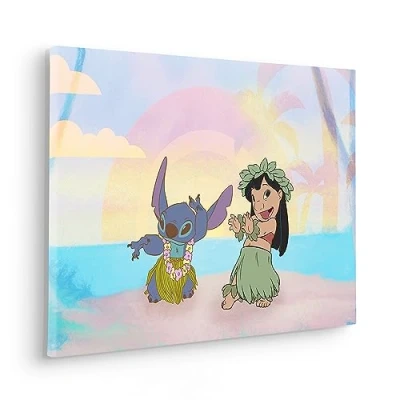 Afbeelding van Komar Artprint op linnen Keilrahmenbild Lilo and Stitch Dancing Größe 40 x 60 cm (1 stuk)