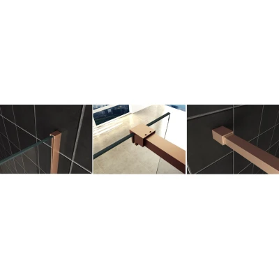 Afbeelding van Wiesbaden Slim profielset met stabilisatiestang 120 cm geborsteld koper