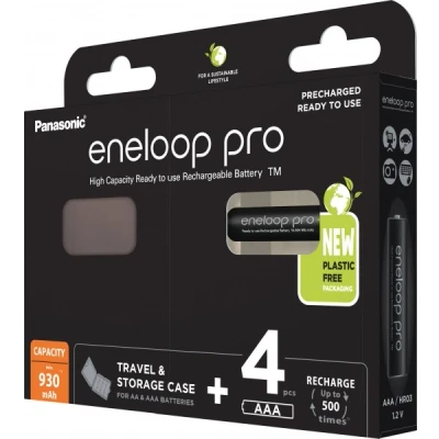 Afbeelding van Batterij NiMH, Micro, AAA, HR03, 1.2V/930mAh Pro, voorgeladen, incl. batterijdoosje, blisterverpakking (4 stuks)