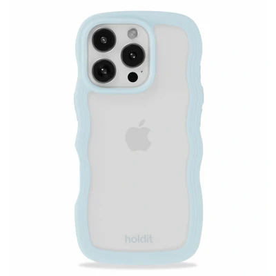 Afbeelding van Holdit Hoesje Geschikt voor iPhone 16 Pro Max Wavy Case Lichtblauw