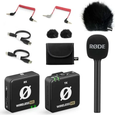 Afbeelding van Rode Wireless ME draadloze microfoonset + interview GO handvat handadapter keepdrum bont windscherm BK