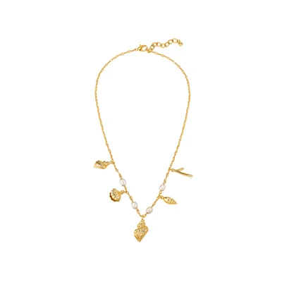 Afbeelding van Yokoamii Kette MIT ANHÄNGER Gelbgold SÜSSWASSERZUCHTPERLE Weiss Modeschmuckkette Ketting, Dames, Maat: One Size,