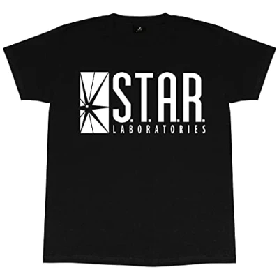 Afbeelding van DC Comics Das Flash STAR Labs Logo Vriendje fit t shirt, Vrouwen, S 4XL, Schwarz, Officiële Koopwaar