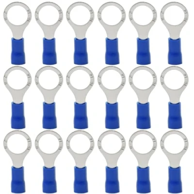Afbeelding van Hocansen 100 stuks terminal ringverbinders M8 ring krimptang elektrische connectoren met oogje krimpterminal set voor draden (PR8/blauw)