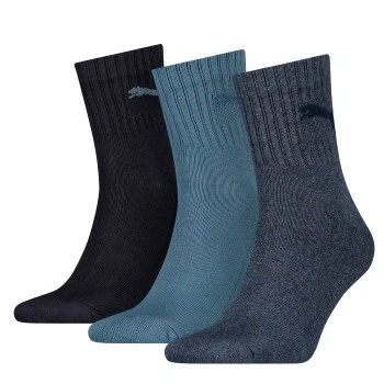 Afbeelding van Puma Sokken 3P Short Crew Unisex Socks Zwart/Blauw Maat 47/49