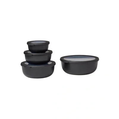 Afbeelding van Kommenset Cirqula set/4 laag Nordic Black Mepal