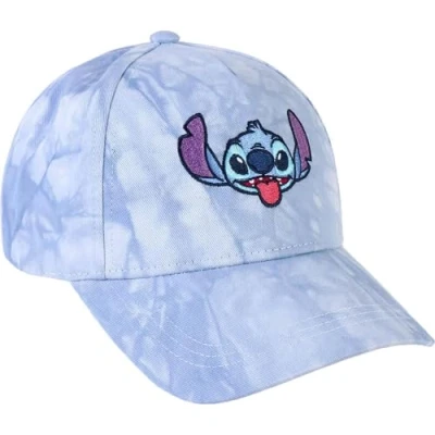 Afbeelding van CERDÁ LIFE&#039;S LITTLE MOMENTS Stitch Gebogen Visor Cap Blauw Volwassenen Maat Geborduurd Karakter Detail Volwassen met Verstelbare Rits Aan De Achterkant Origineel Product Made in Spain